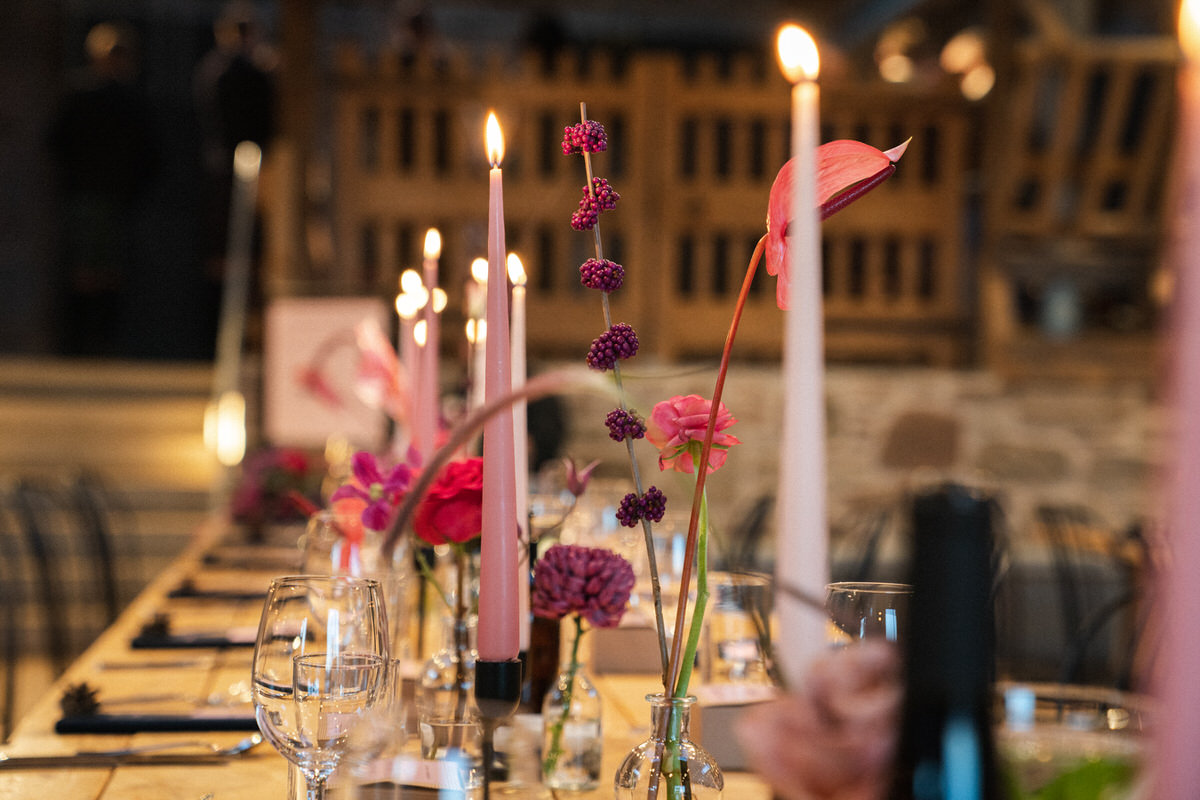 wedding table candles