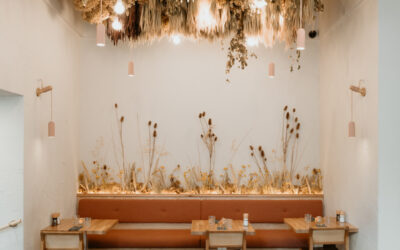 Dried flower installations for an iconic Edinburgh restaurant: large-scale, long-lasting, and a joy to behold