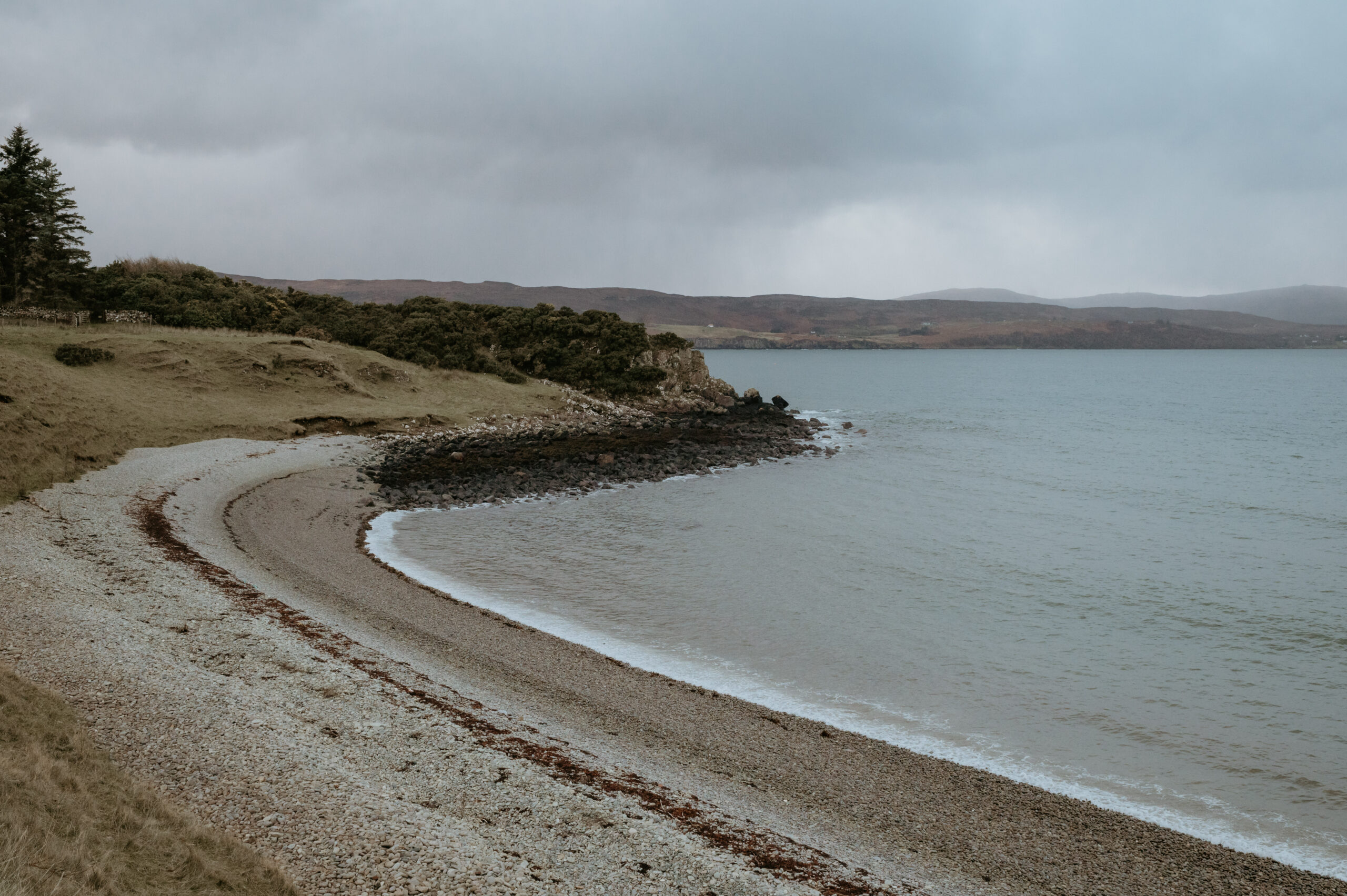 Isle of Raasay pebble beach and scenery