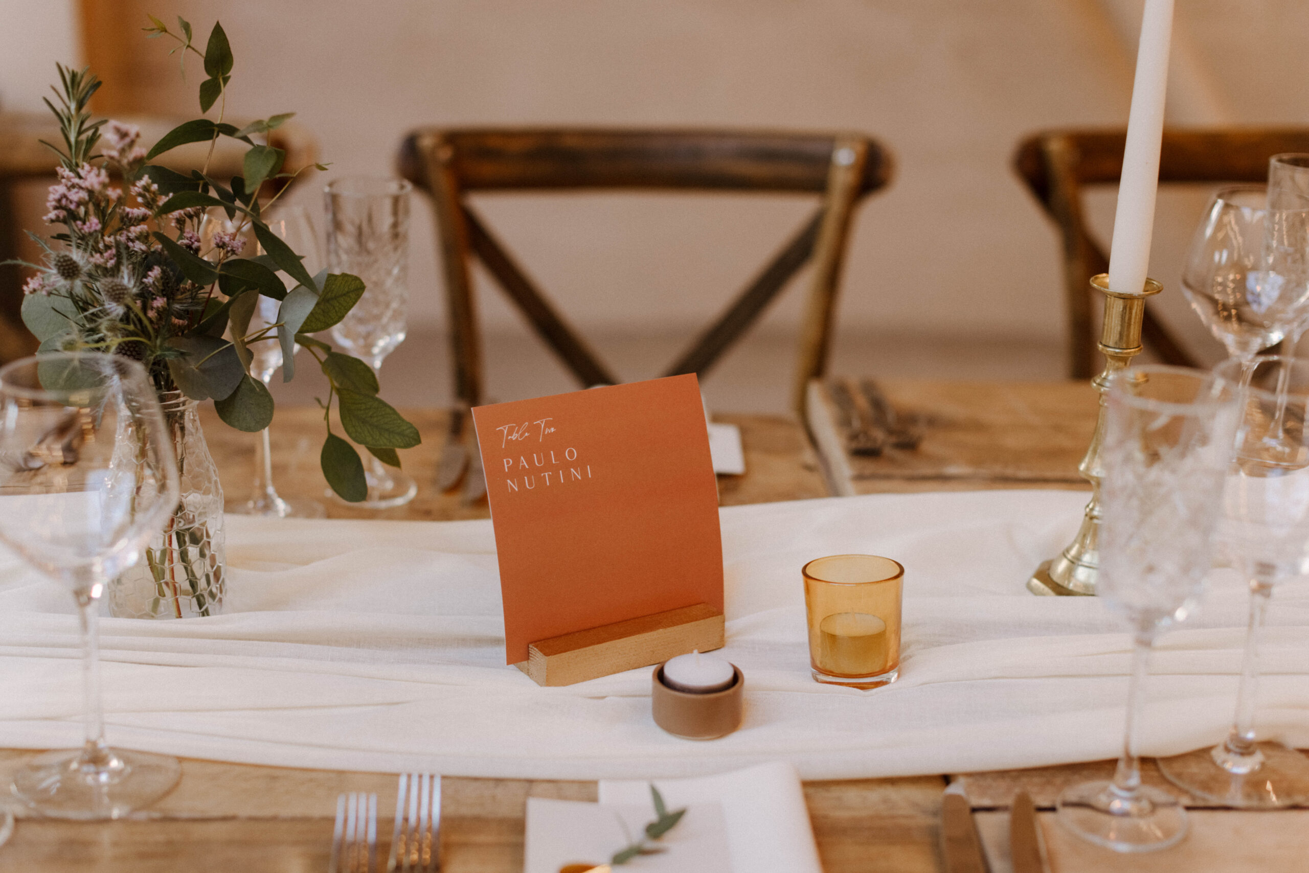 Table Name Natural Minimal Wedding Stationery