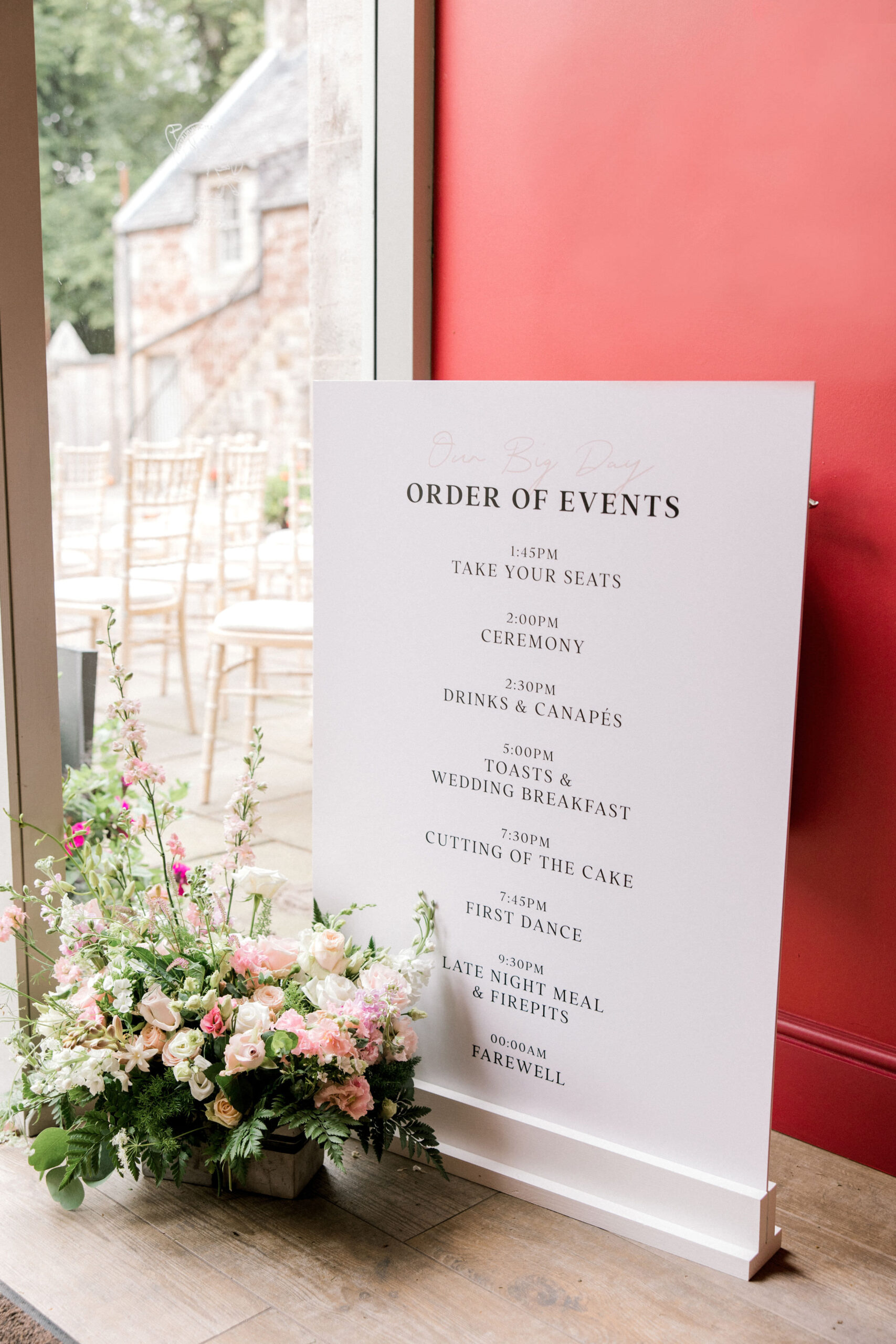 Modern Classic Order of Events Stationery