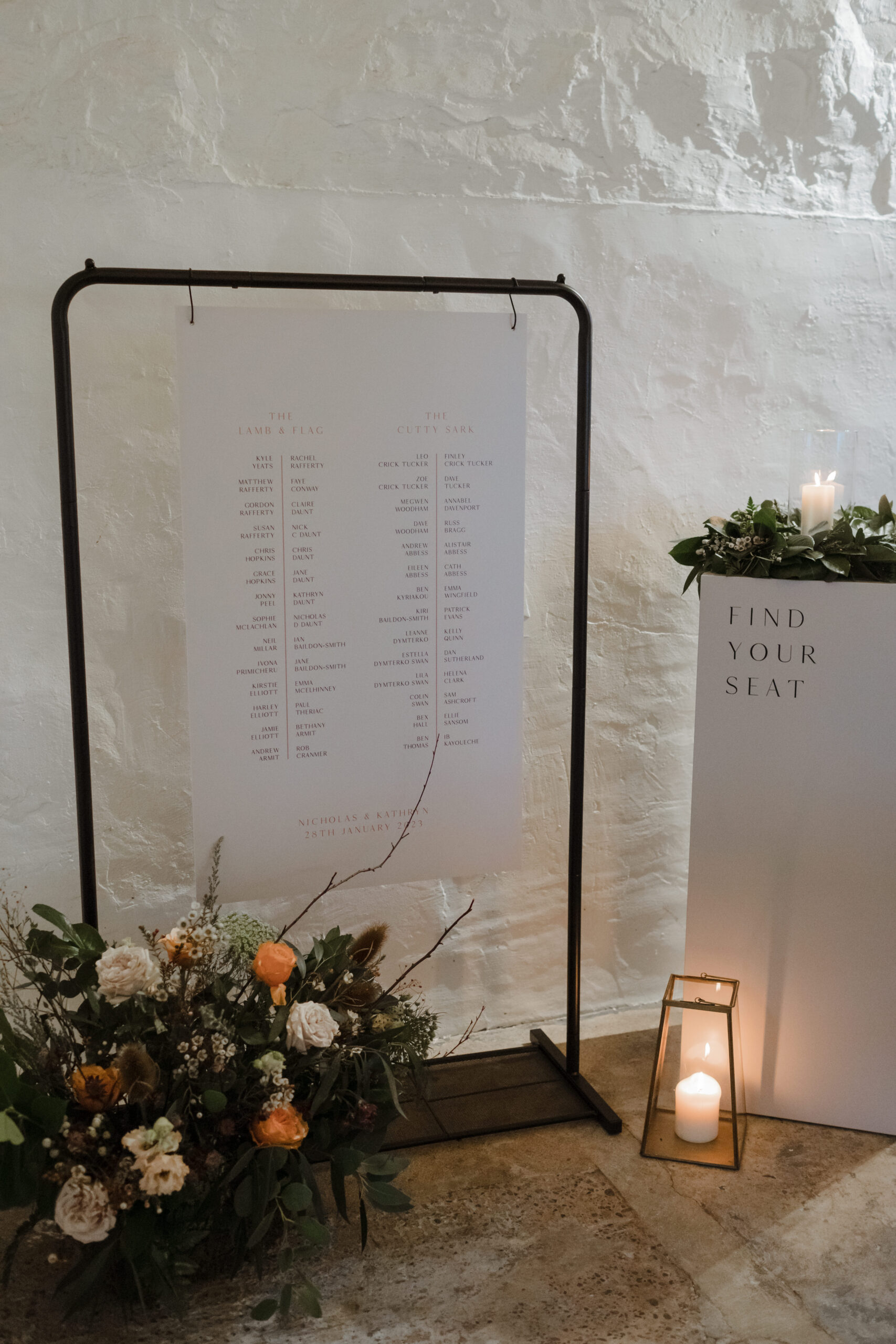 Table Plan Natural Minimal Wedding Stationery