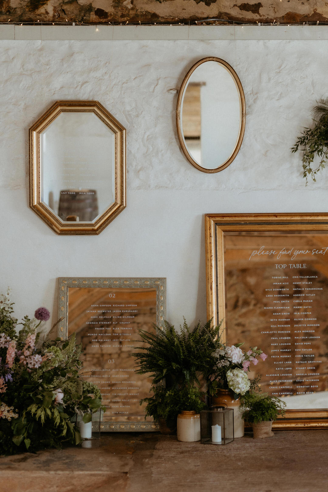 Wedding Styling | Mirror Table Plan and Floristry