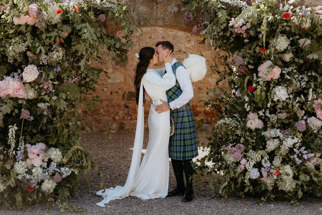 Bride and Groom | Wedding Floral Arch