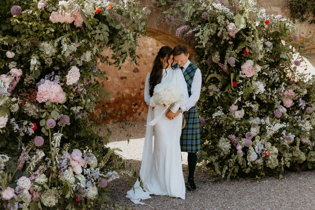 Bride and Groom | Wedding Floral Arch