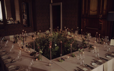 Intimate, Ethereal and Moody Welcome Dinner at Birkhill Castle